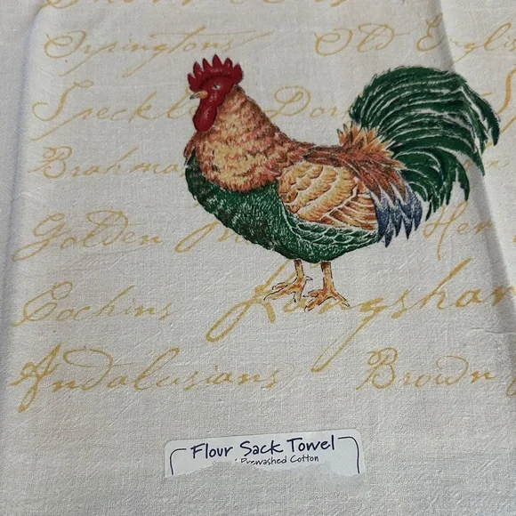 4 Rooster Flour Sack VTG Towels- Multicolor - Picture 8 of 10